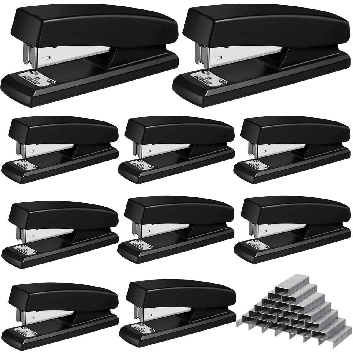 Marspark 10 Pcs Stapler for Desk Office Staplers Bulk with 6000 Staples 25 Sheet Capacity for School Office