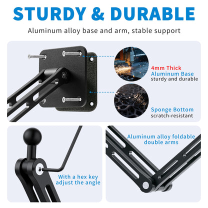 Bestoct Tablet Wall Mount Holder for iPad, Aluminium Foldable Arm, Used in Kitchen, Under Cabinet, Home Gym, for iPad Pro/Air/Mini/Samsung Galaxy Tab/4.7-13" Phones & Tablets (Up to 13")