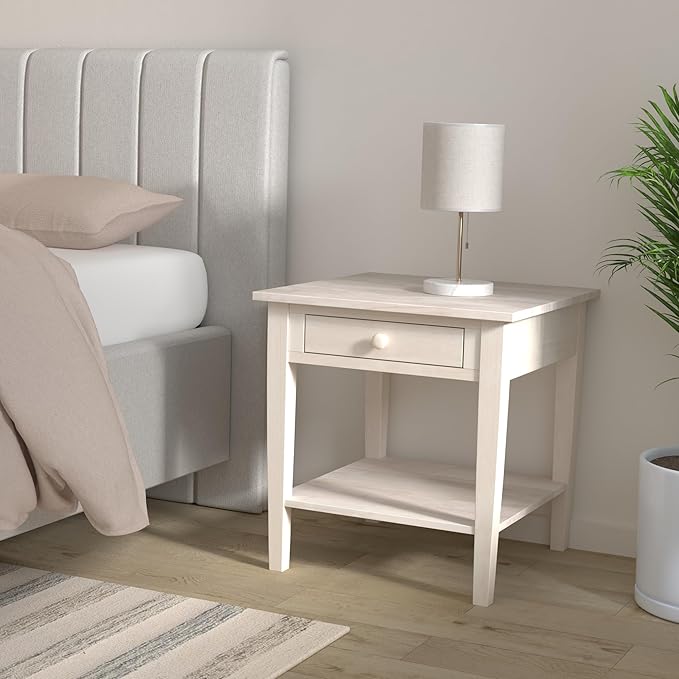 Solid Wood Spencer End Table, Unfinished
