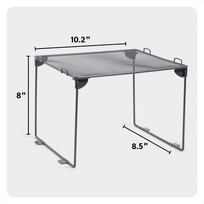 U Brands Mesh Locker Organizer Shelf, 11" x 10" x 8", Dusty Black, Back to School Essentials, Stackable, Fits Standard Size School Lockers