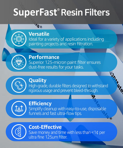 SuperFilter 100 pcs, Disposable Filter, 3D Printer Resin and Paint Strainer, Made in Korea by 3DMaterials
