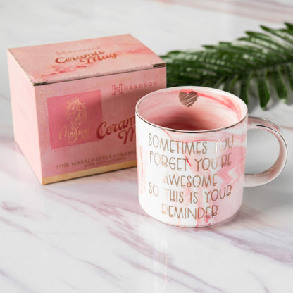 Thank You Gifts, Christmas Gifts for Women - Funny Gift Ideas for Friends, Coworkers, Boss, Employee, Mom, Mentor - Inspirational, Thoughtful, Birthday, Friendship, Presents for Her - Pink Coffee Cup