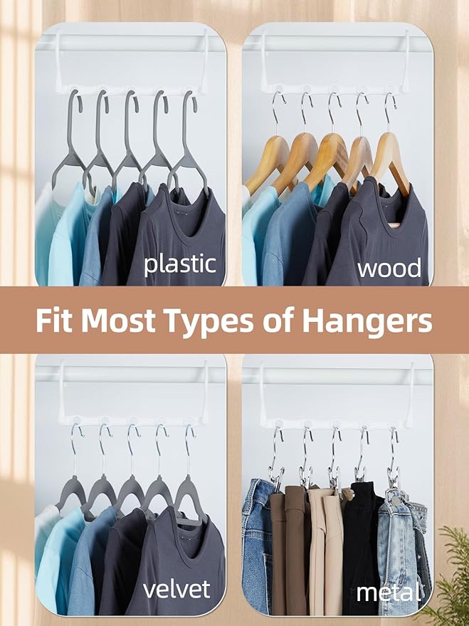 HOUSE DAY White Magic Space Saving Hangers, Premium Smart Hanger Hooks