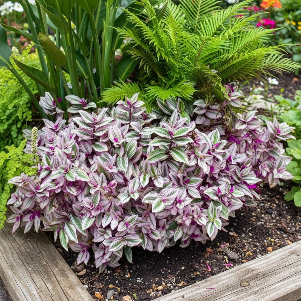 NYGardenia Tradescantia Nanouk Live Plant – 4 Inch Pot – Pink Purple Variegated Indoor Houseplant Easy Care
