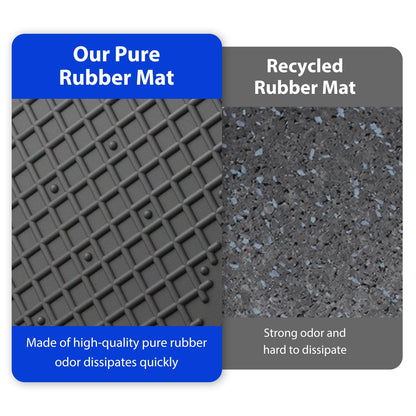 Exercise Equipment Mat 5.11x5.11x0.55in 6pcs, Heavy Duty Thick Steel Embedded Rubber Mat, Anti Slip/Noise Reduction/Vibration Resistance, Treadmills Equipment Pads, Used for Carpets, Wooden Floors