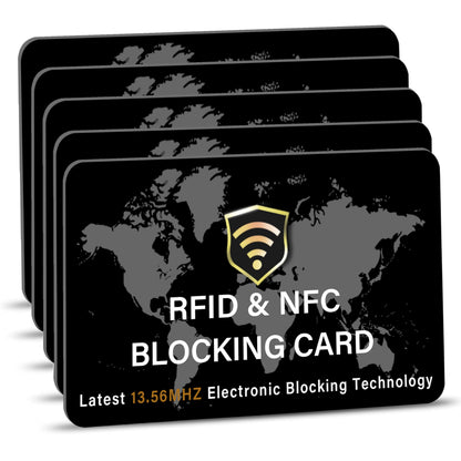 SaiTech IT 5 Pack RFID Blocking Card NFC Contactless Debit/Credit Card ATM Passport Protector ideal for Men & women slim with World map design perfectly fit in wallet(Black)