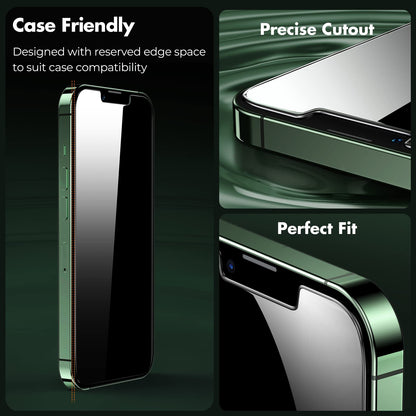 UNBREAKcable Privacy Screen Protector for iPhone 14/ iPhone 13/13 Pro, Tempered Glass [True 28°Anti Spy] [9H Hardness] [Case Friendly] Private Protector for iPhone 6.1" - 2 Pack