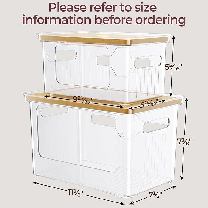 Delamu Acrylic Trash Bag Holder, 2 Pack Stackable Garbage Bag Dispenser