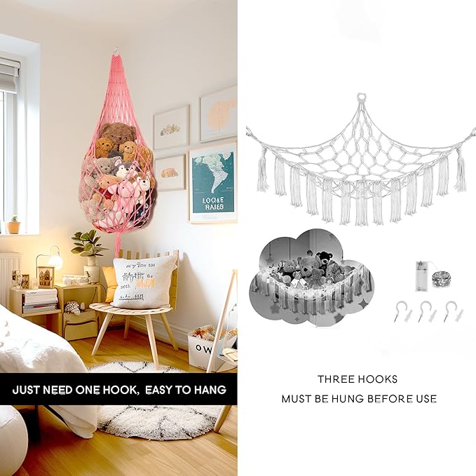 Novel Stuffed Animal Hammock Corner Hanging Net