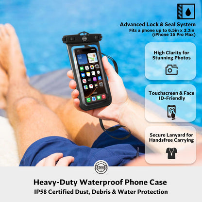 STOVER 5/10/25/30/40/55L Waterproof Dry Backpack & Phone Case- Medium Floating Dry Bag for Kayaking, Travel, Hiking, Fishing, Camping, Motorcycles & Beach, Heavy-Duty Roll Top Men/Women (Teal)