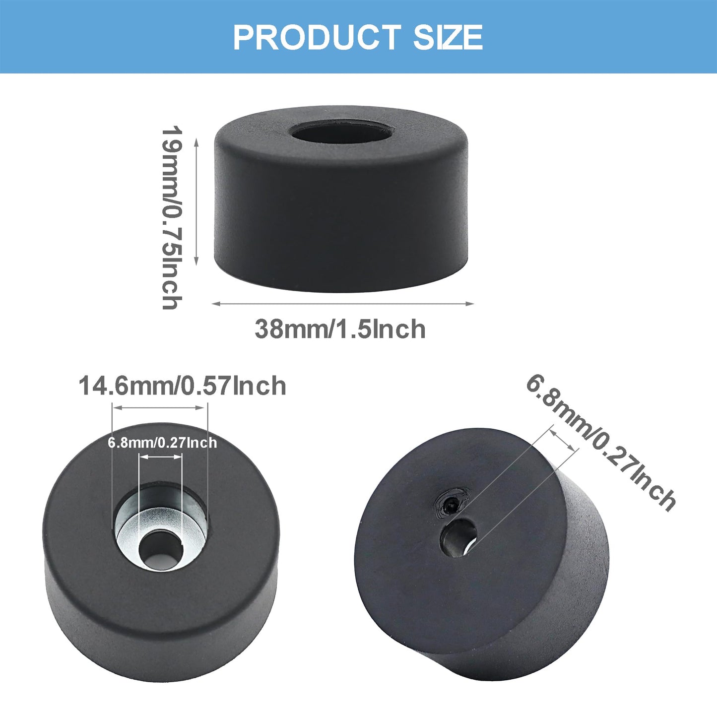 Anti Vibration Rubber Feet Pads 4Pack, Replacement for Briggs & Stratton 192310GS Coleman Powermate Husky Fini D091007, Heavy Duty Air Compressor Isolator with Screws for Generator Pressure Washer