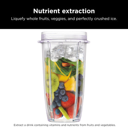 Ninja Fit Compact Personal Blender, Portable Blender for-Smoothies, Shakes, Food Prep, and Frozen Blending, 700-Watt Base, (2) 16-oz. Cups and Spout Lids, Black QB3001SS