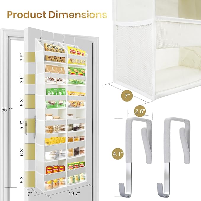 HOMELUX THEORY UPGRADED 6 Tiers Over The Door Organizer Hanging
