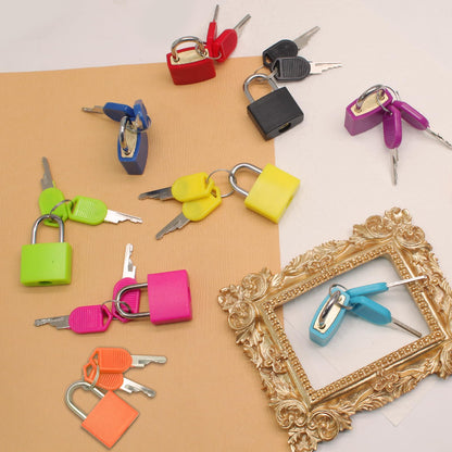 Bonsicoky 6 Pack Suitcase Locks with Keys - Multicolor Metal Luggage Padlocks - Mini Keyed Padlocks for Suitcase, Backpack, Boxes, Travel Bags, Locker