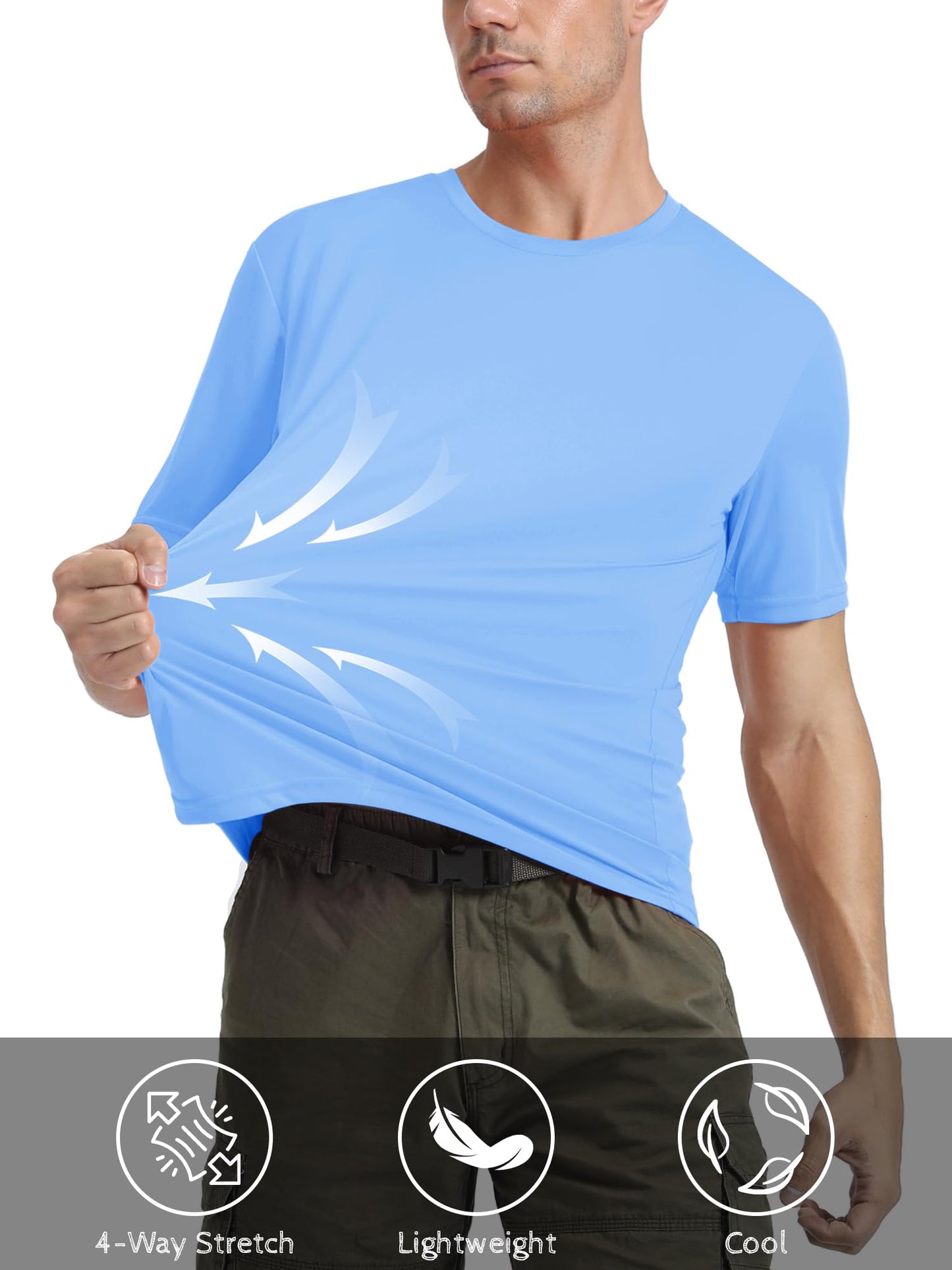 T-Shirts for Men Quick Dry Top Tee Rash Guards Running Shirt Dry Fit Lightweight Sun Shirts Gym T Shirts Active T-Shirt