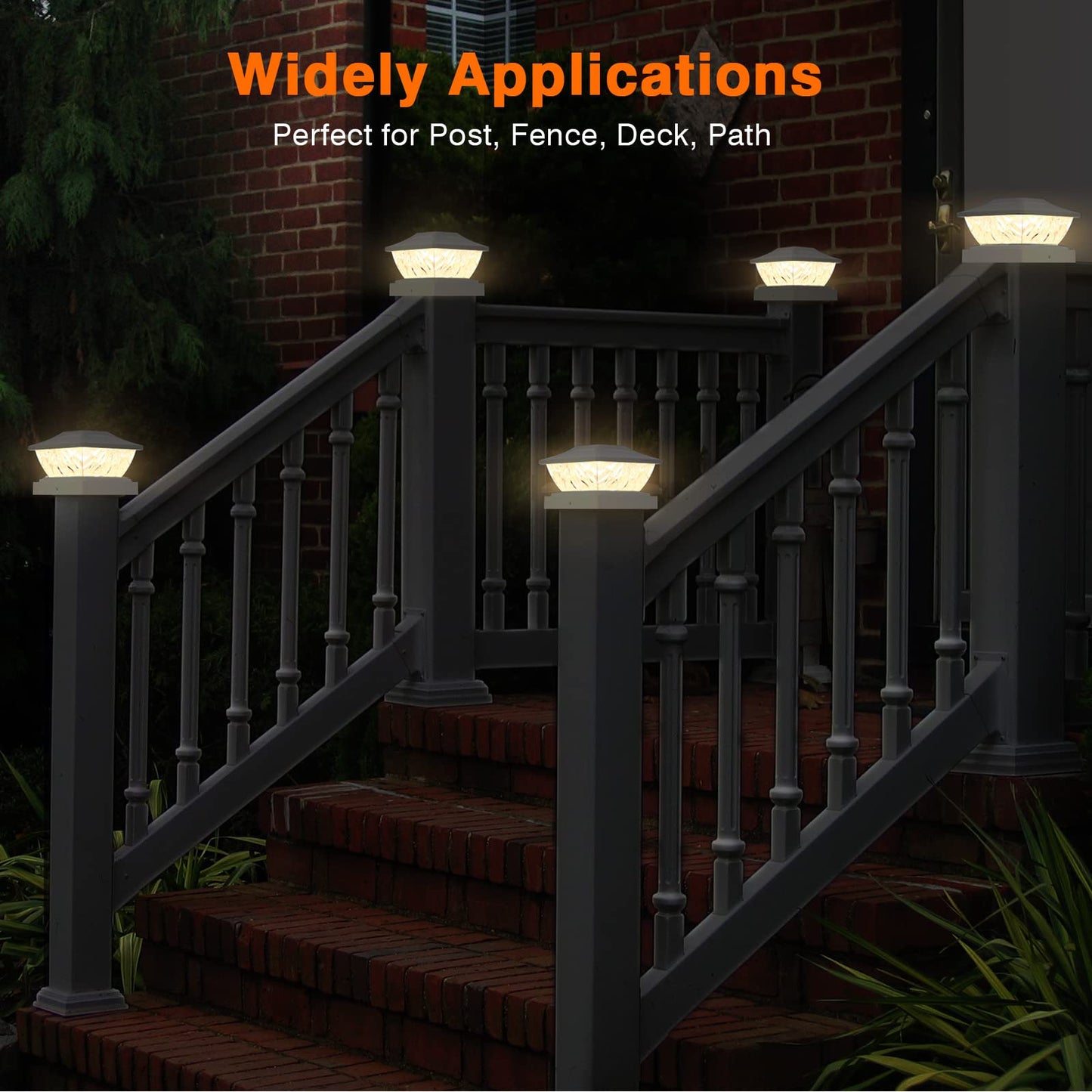 ENSLI 12 Pack Solar Post Cap Lights, 2 Mode Bright Solar Post Lights Outdoor Waterproof, Outdoor Post Lights Solar Powered Deck Lights for 4x4 4.5x4.5 5x5 Posts in Garden Decor