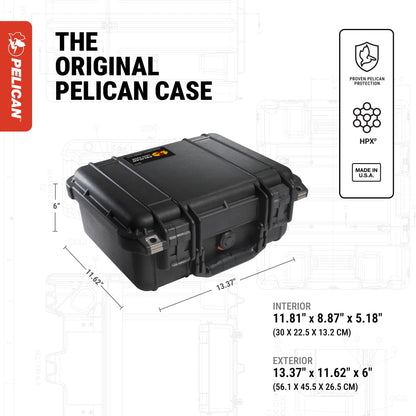 Pelican 1400 Case With Foam (Black)