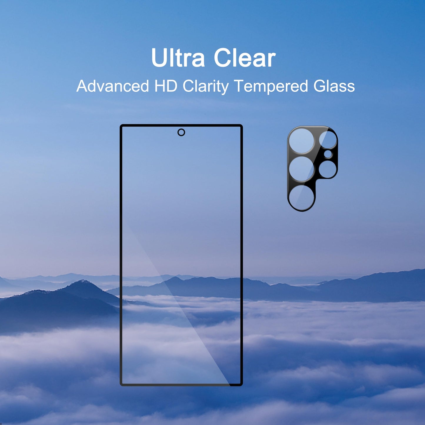 Ailun Screen Protector for Galaxy S22+/S22 Plus 5G 6.6 Inch Display 3Pack + 3Pack Camera Lens Tempered Glass Fingerprint Unlock 0.25mm Clear Anti-Scratch Case Friendly [Not For S22 Ultra]