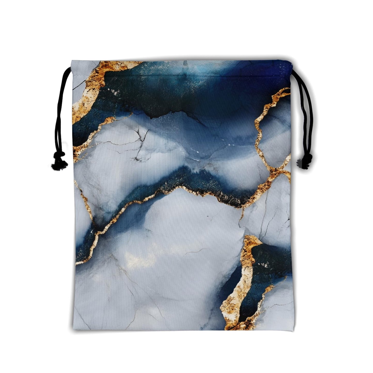 Nerxy Blue Marble Gymnastics Grip Bag - Navy Gray Grip Bags for Gymnastics Mini Gym Bag Marbling Stone Drawstring Storage Pouch Adjustable