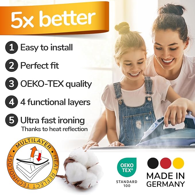 Super Soft Ironing Board Cover and Pad – 50% Faster Ironing