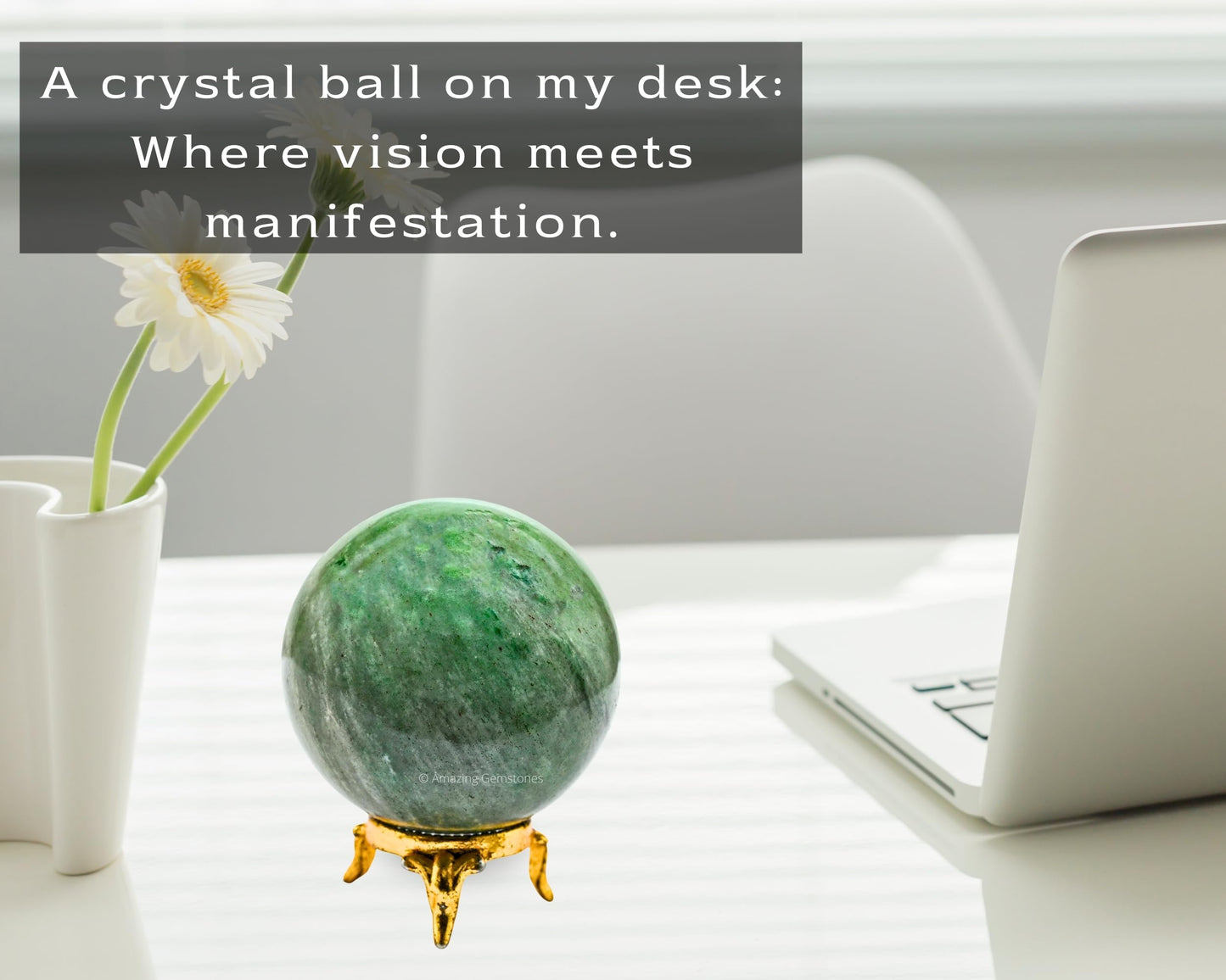 Amazing Gemstone Green Aventurine Crystal Ball with Stand - 2.5 Inches Large Crystal Sphere Meditation Balls for Witchcraft and Decorative Balls