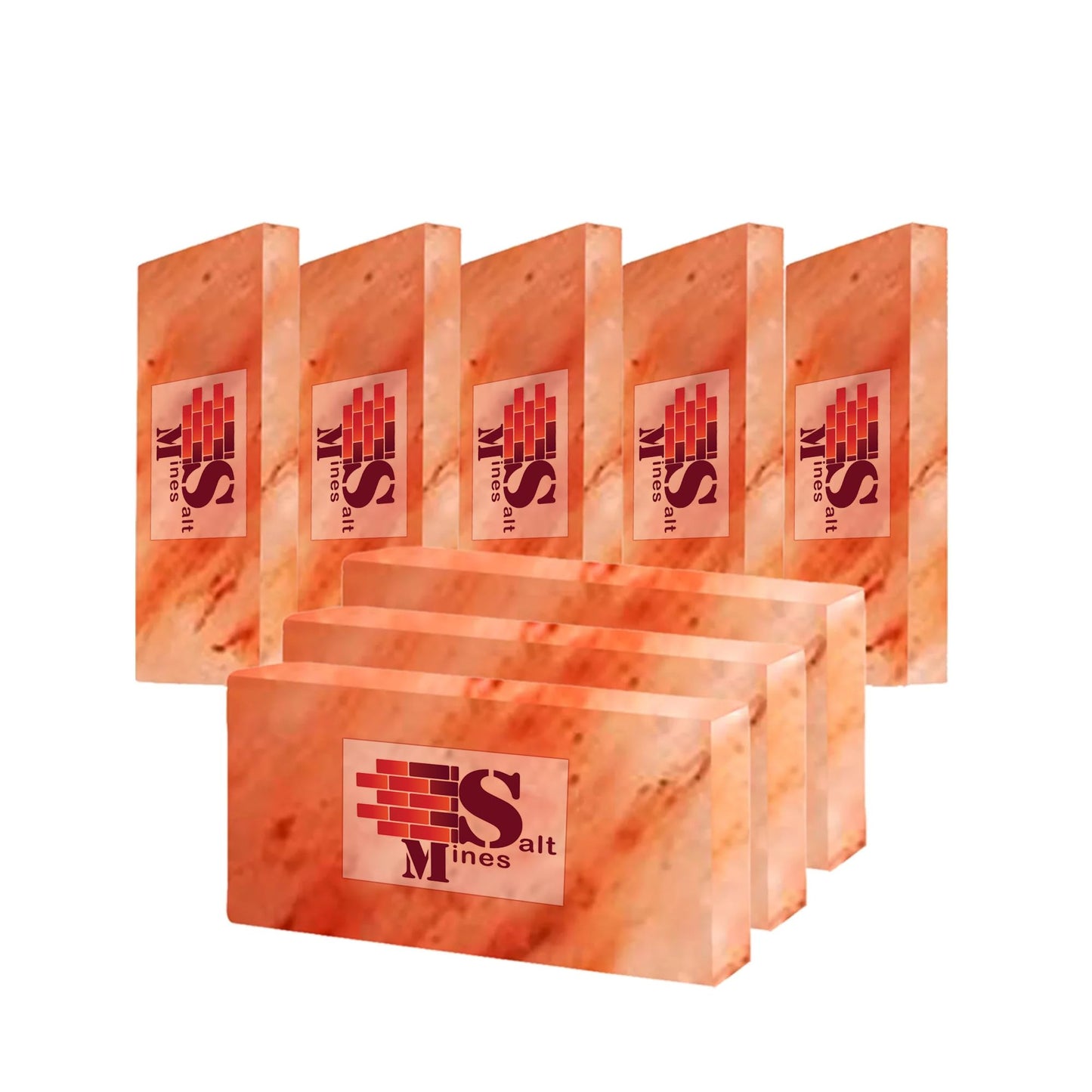 Himalayan Pink Salt Bricks for Spa & Salt Wall – Pack of 20 (8″ × 4″ × 1″) – Natural Himalayan Crystal Salt Tiles for Sauna, Wellness Décor