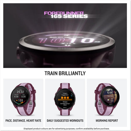 Garmin Forerunner 165 Music GPS 43mm Running Smartwatch, Lightweight, AMOLED Touchscreen, Advanced Training & Insights, Safety & Tracking Features, up to 11 days Battery Life, Black
