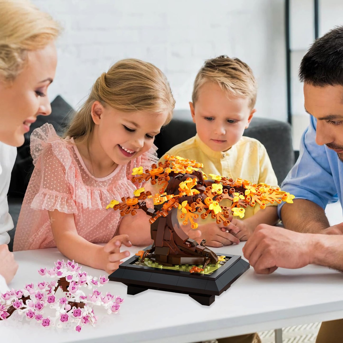 Taojiyuan Bonsai Tree Building Set, 4 in 1 Four Seasons Bonsai Tree Building Toy, Plant Collection Home Decoration Building Blocks DIY Adult Creative Gifts for Kids