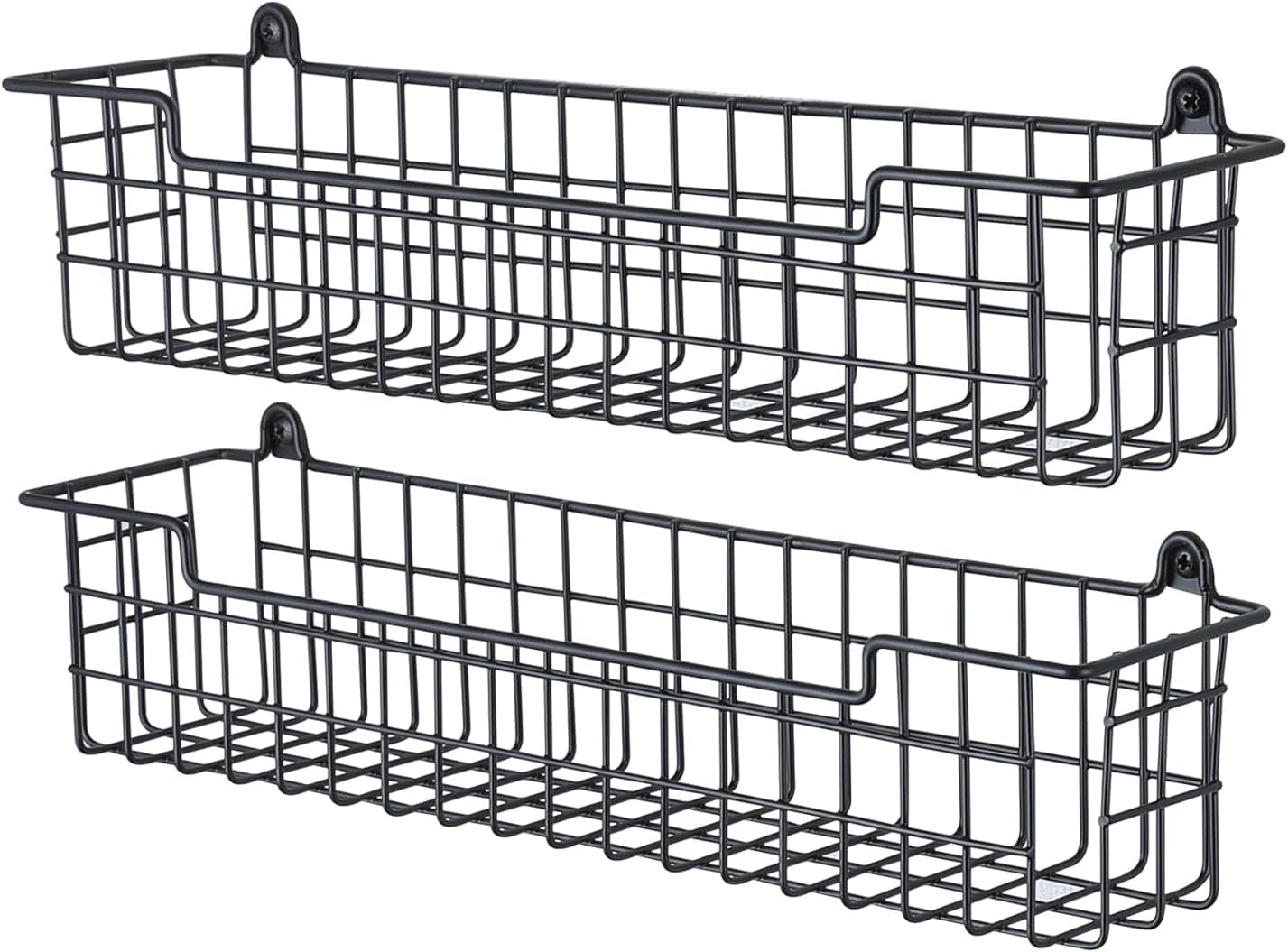 GUUKAR Spice Rack Organizer Wall Mount, Spice Organization Storage Shelf for Cabinet Door, 2 Packs Wall Spice Rack Saving Space for Kitchen, Black