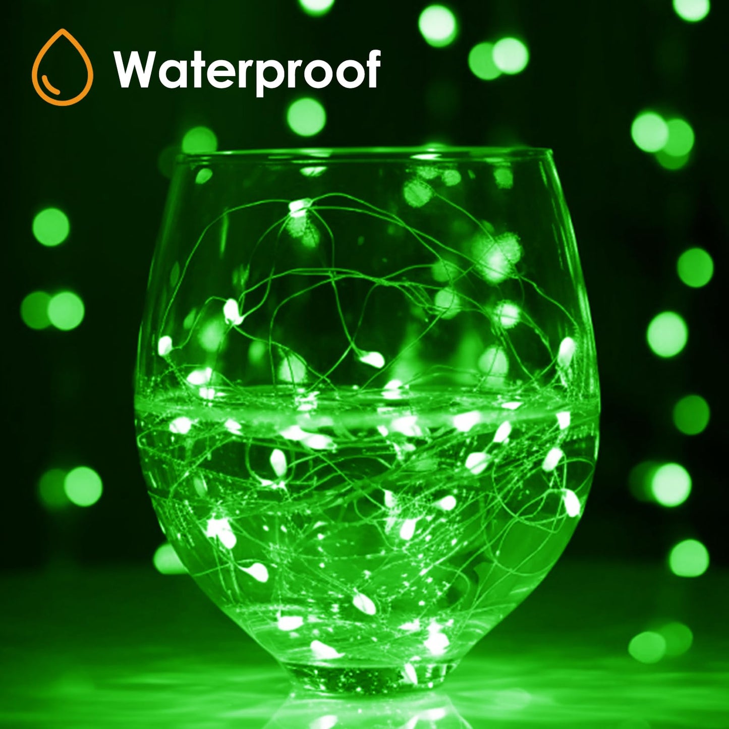 kolpop 5 Pack Fairy Lights Battery Operated with Timer, 50 LED Mini String Light Battery Powered, Green Tiny Lights for Indoor Wedding Decorations
