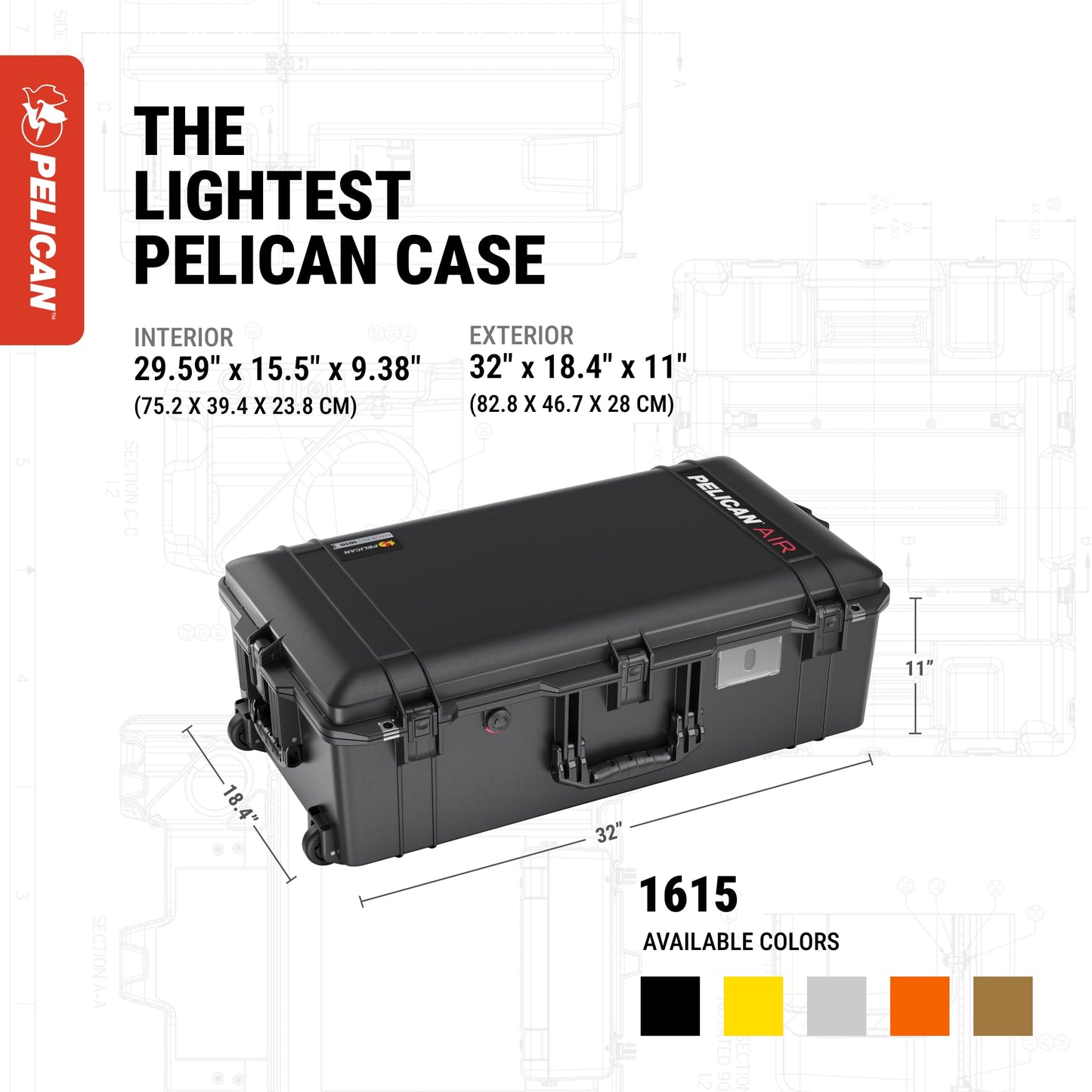 Pelican Air 1615 Case With Trekpack Dividers - Black