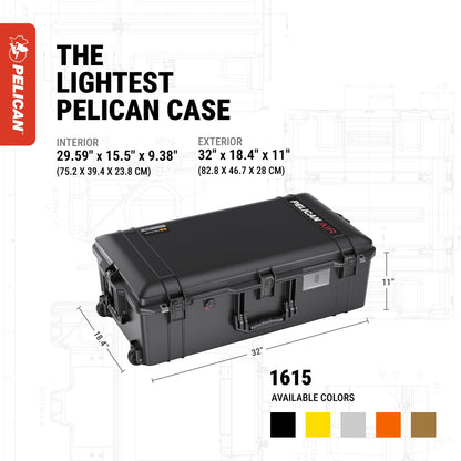 Pelican Air 1615 Case With Padded Dividers - Black