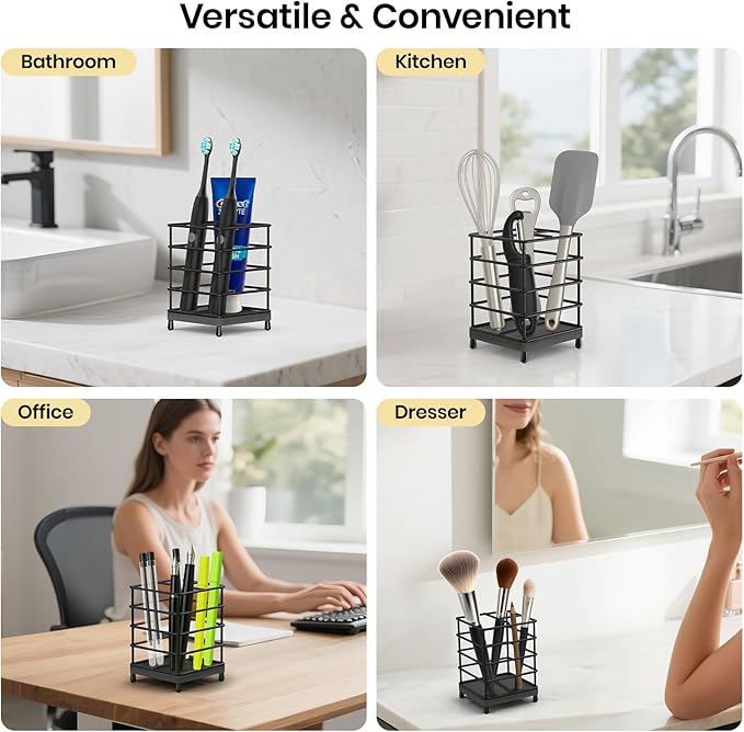 Toothbrush Holders with Quick Drying Mat—Black DiatomiteToothbrush and