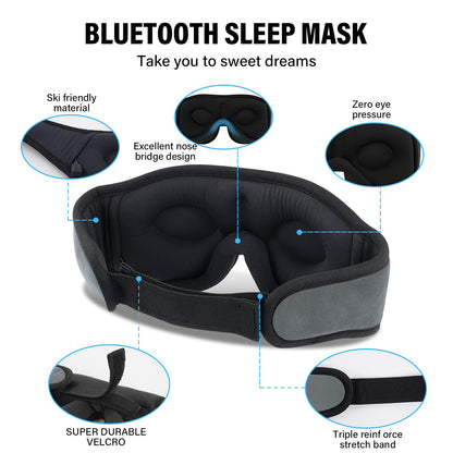 Sleep Headphones,Sleep Mask for Side Sleeper,3D Eye Mask for Sleeping with Stereo Speakers,Bluetooth Headphone,Perfect for Gifts for Women/Men Black