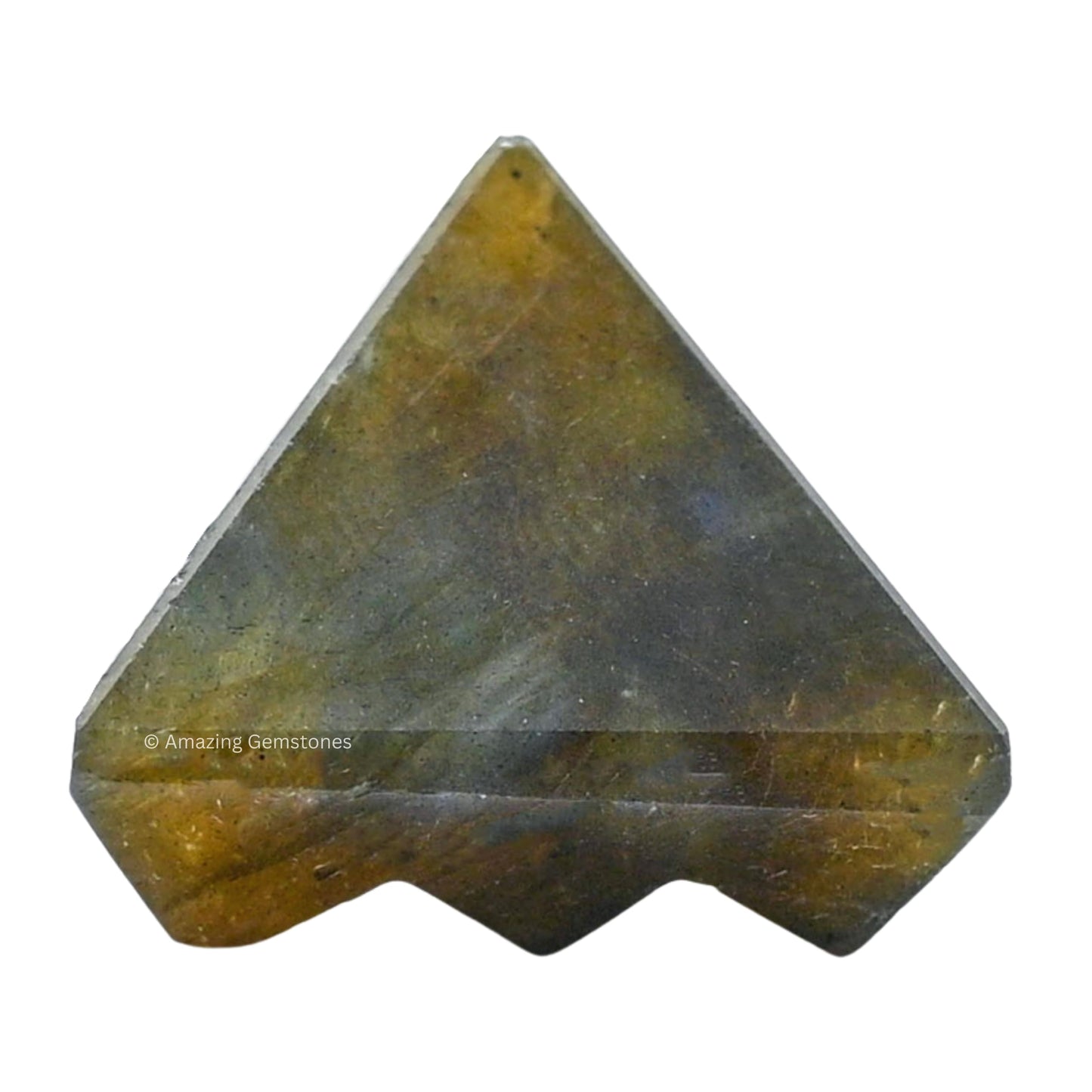 Amazing Gemstone Labradorite Crystal Pyramid with 9 Pyramid Plate Bottom - 1" Mini Pyramid Figurine of Natural Stone Pyramid for Meditation, Reiki, Chakra Balancing Vastu Pooja and Crystal Grids