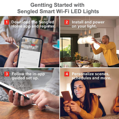 Sengled Smart Light Bulbs, Retro WiFi Light Bulbs, Vintage Filament Led light Bulbs, Smart Edison Bulbs That Work with Alexa & Google, ST19 Led Bulb 60 Watt Equivalent, 2000K E26 No Hub Required,4Pack