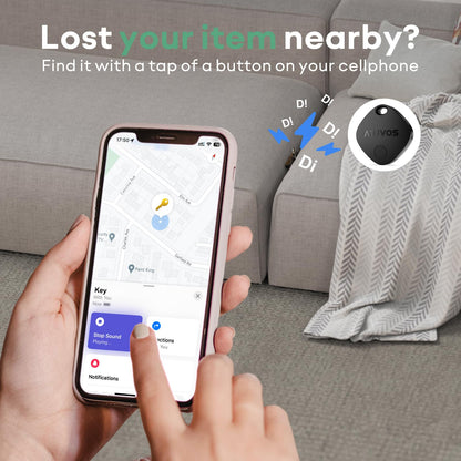 ATUVOS Air Tag Tracker Item Finder-2 Pack, Compatible with Apple Find My (iOS Only), Replaceable Battery, IP67 Waterproof, for Keys, Luggages, Suitcases, Wallets, Bags, Black