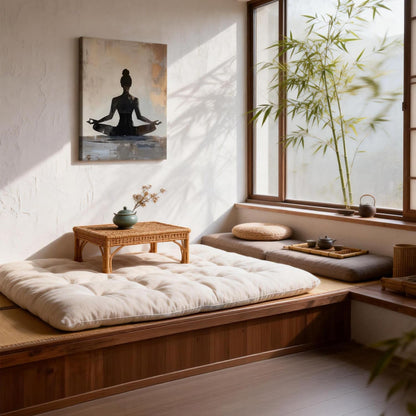 LYYGLYY Framed Yoga Canvas Wall Art, Zen Print Wall Art, Modern Minimalist Yoga Room Poster Artwork for Walls, Calm Mindfulness Wall Decor for Bedrooms, Living Rooms 12×16 Inches