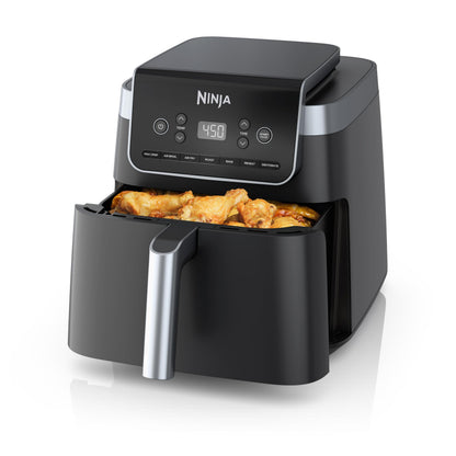 Ninja | Air Fryer | 4 QT Capacity | 4-in1 Roast, Crisp, Roast, Reheats, & Dehydrates | Dishwasher Safe Parts | Includes 20 Easy & Healthy Recipes | Compact | Grey | AF101