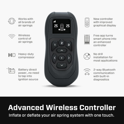 Air Lift WirelessAir + EZ Mount, 2nd Generation On-Board Air Compressor with Mobile App - 74000EZ
