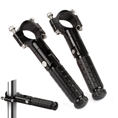 XINGWU 1.25" Foldable Motorcycle Highway Foot Pegs Universal for 32mm Crash Bars CNC Anti-Slip Foot Rest Pedals for Harley Davidson Touring Honda Yamaha Suzuki Motorbike Electric Dirt Pit Bike(Black)
