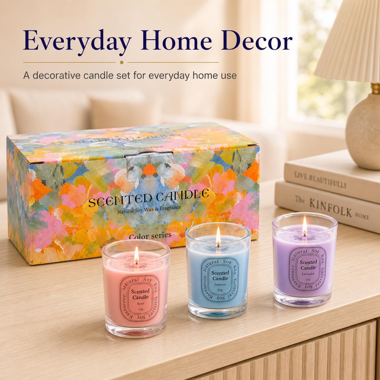 6 Pack Scented Candles Gift Set for Women, 6 Assorted Fragrances Soy Wax Aromatherapy Candles for Home Bath, Mini Stress Relief Candles for Birthday Mother's Day Thanksgiving Day with Gift Box