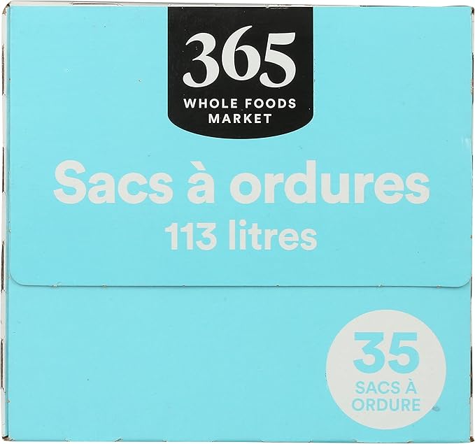 365 by Whole Foods Market, Flextra Strength Drawstring Trash Bags, 30 Gallon