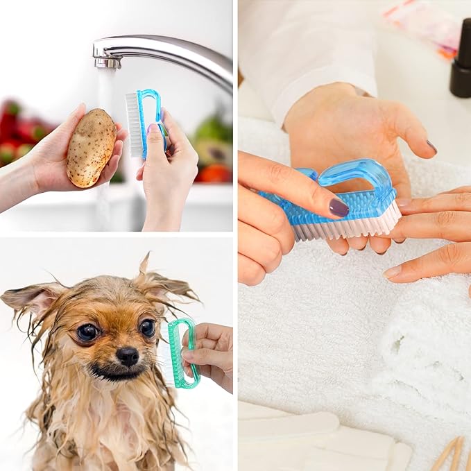 Handle Grip Nail Brush, Hand Fingernail Brush Cleaner Scrubbing Kit Pedicure