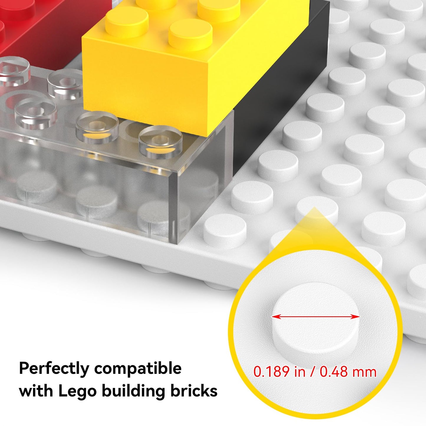 BlissBox 6-Pack Floating Shelves for Wall Compatible with Lego Building Bricks, 5x5.5inch Dual‑Sided 16x17 Studs for Toy Brick Storage and Display, ABS Display Shelves for Room Decor, White