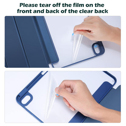 ProCase for iPad (A16) 11th Generation 11 Inch 2025/10th Generation 10.9 Inch 2022 Case with Pencil Holder, Hybrid iPad 11 10 Case with Clear Back, Supports Auto Wake/Sleep -Navy