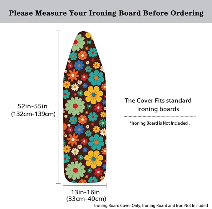 Hippie Flower Design Extra Thick Ironing Board Covers