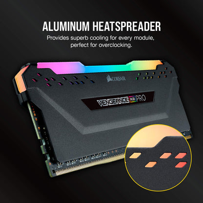 Corsair VENGEANCE RGB PRO DDR4 RAM 32GB (2x16GB) 3600MHz CL18 AMD Ryzen iCUE Compatible Computer Memory - Black (CMW32GX4M2Z3600C18)
