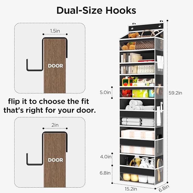 Over The Door Organizer, 6 Shelf Door Hanging Organizers