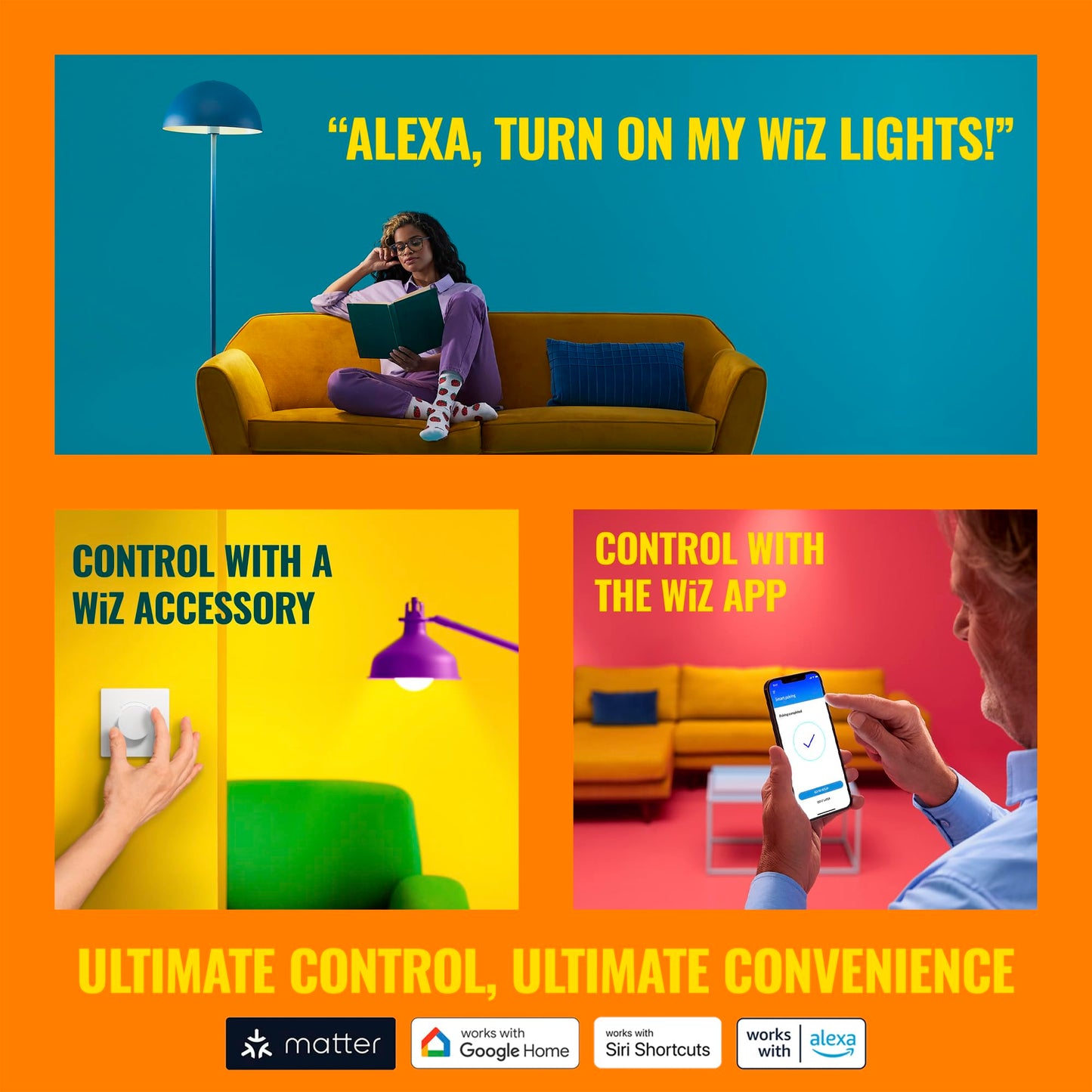 WiZ LED Smart Light Strip - Sunset to Sunrise Automation + Preset Light Modes + Control with Voice or App, Full Color RGB, Works with Alexa, Google Home, and HomeKit - 100 ft Cut to Fit